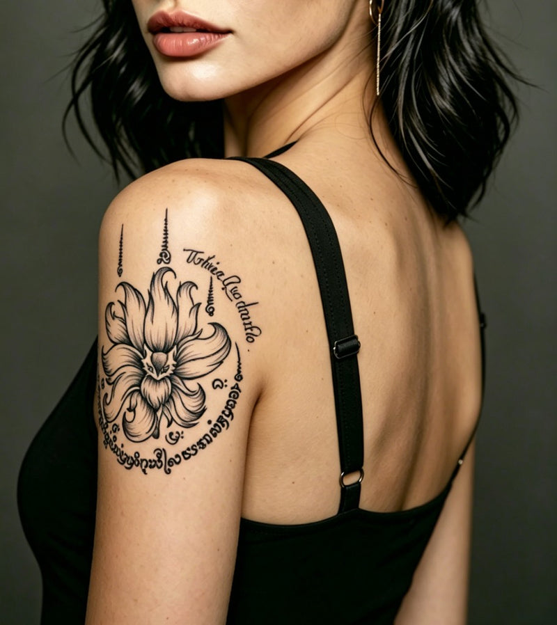 Ornamental shoulder tattoo style
